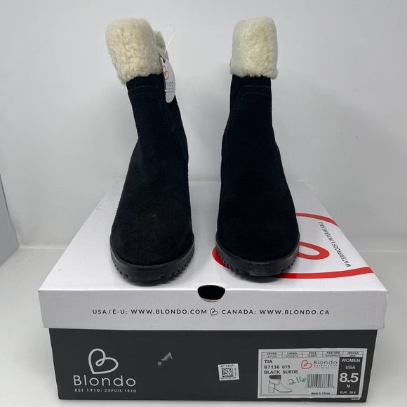Blondo Tia Sherpa Cuff Ankle Booties in Black Size 8.5 New Retail $160 - Picture 2 of 9